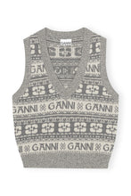 Load image into Gallery viewer, GANNI LOGO WOOL KNIT VEST