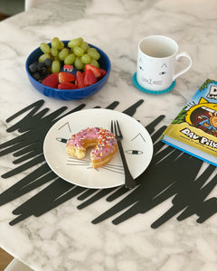 MOMA Placemat-Black Scratch(set of 2)