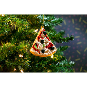 Slice of Pizza Glass Ornament
