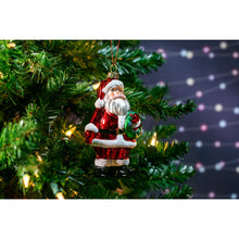 Load image into Gallery viewer, Jolly Santa Glass Ornament