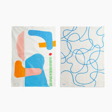 Load image into Gallery viewer, Linen Tea Towel Set in Doodles