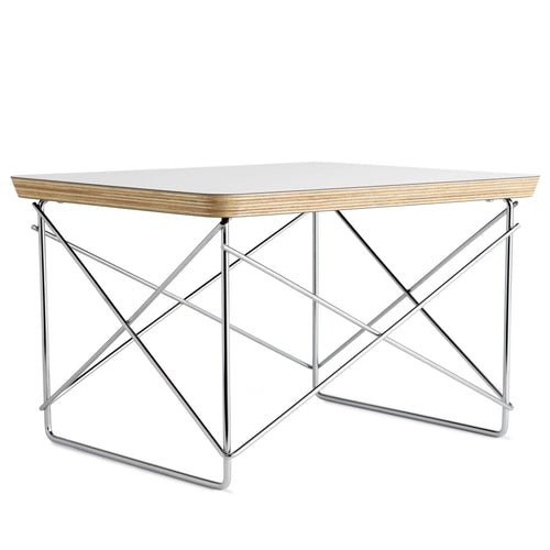 Eames Wire Base Low Table (White Top/Chrome Base)