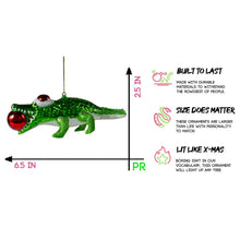 Load image into Gallery viewer, Gator and Ornament Glass Ornament